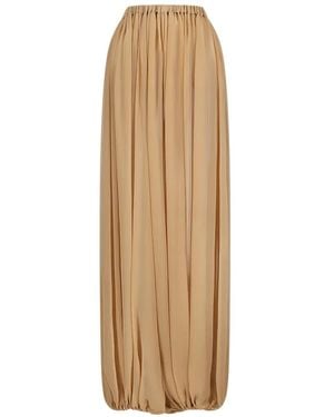 GIUSEPPE DI MORABITO Gathered Silk Trousers - Natural