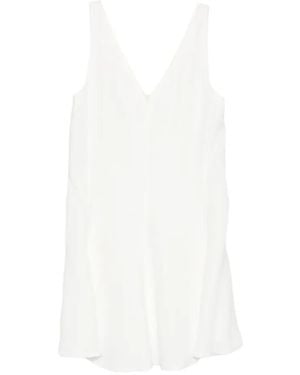 Brunello Cucinelli V-Neck Mini Dress - White
