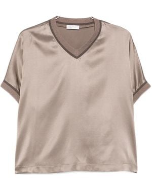 Panicale V-Neck Blouse - Gray