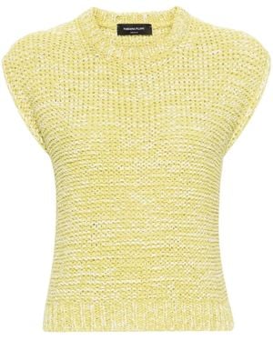 Fabiana Filippi Crochet-Knit Mélange-Effect Vest - Yellow