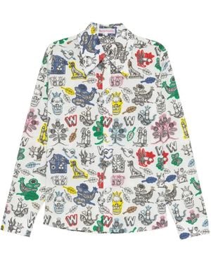 Walter Van Beirendonck All-Over Graphic Print Shirt - White