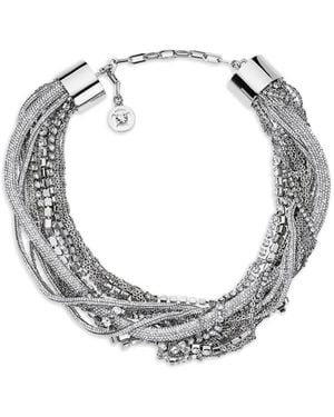 Area Messy Chain Crystal-Embellished Necklace - Metallic