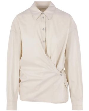 Lemaire Polo Asymétrique Froncé - White