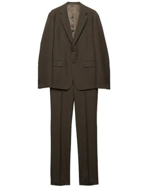 Prada Single-Breasted Wool Suit - Green