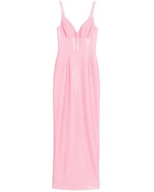 SILK LOVE & LACE Robe Ornée De Sequins À Coupe Longue - Rose