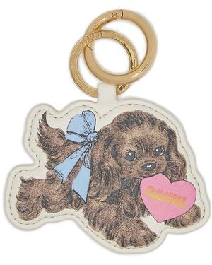 Ganni Puppy Keyring - Metallic