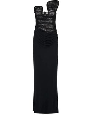 Christopher Esber Salacia Lace-Panelled Maxi Gown - Black