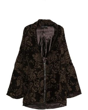 BARBARA BOLOGNA Floral-Jacquard Coat - Black