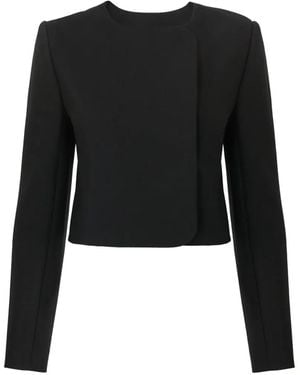 Carolina Herrera Double-Breasted Cropped Jacket - Black
