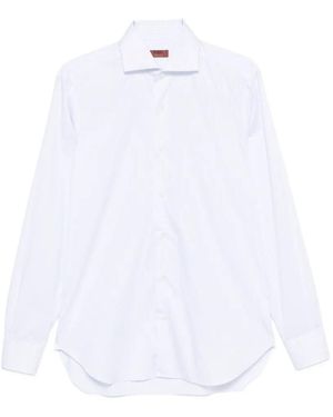 Barba Napoli Pinstripe Long-Sleeve Shirt - White