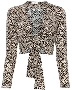 Siyu Blusa Con Motivo Geometrico - Bianco
