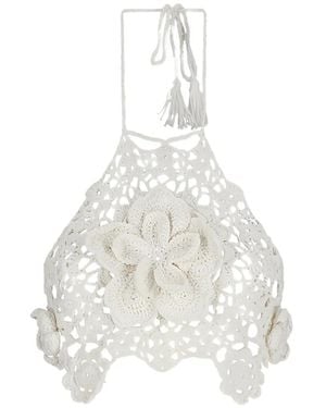 GIUSEPPE DI MORABITO Macramé Top - White