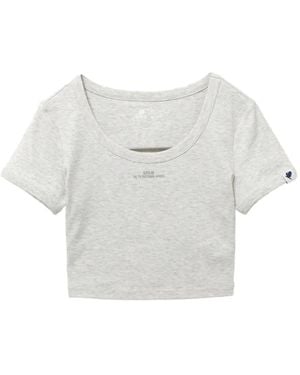 AAPE BY A BATHING AP Logo-Printed Cropped T-Shirt - White