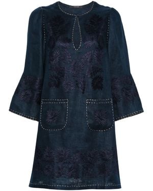 Vita Kin Tavira Linnen Mini-Jurk - Blauw