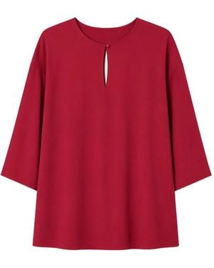 Max Mara Keyhole-Detail T-Shirt - Red