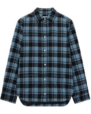 Off-White c/o Virgil Abloh Check-Print Padded Shirt - Blue