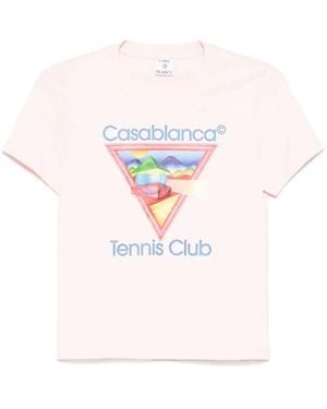 CASABLANCA Tennis Club Tシャツ - ピンク