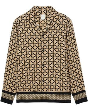 Sandro Chemise À Motif Géométrique - Marron