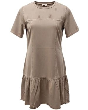 Liu Jo Ruffled-Hem Mini Dress - Natural