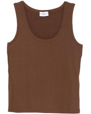 Marella Ribbed Tank Top - Brown