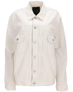 Joe's Jeans Vertical-Stripe Denim Jacket - White