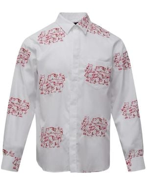 Simone Rocha Embroidered Long-Sleeve Shirt - Gray