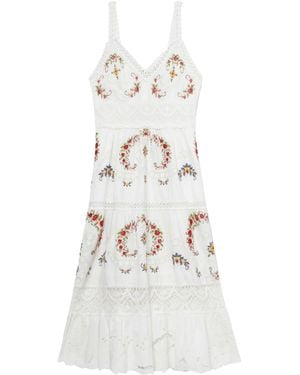 Sea Embroidered Midi Dress - White