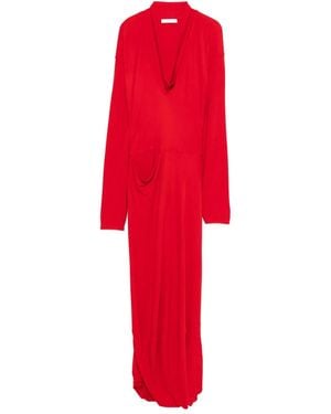 Lemaire Abito Con Scollo Drappeggiato - Rosso