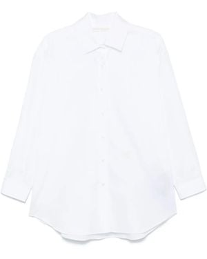 Palm Angels Monogram-Embroidered Loose Shirt - White