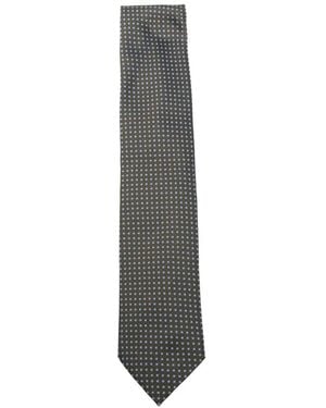 ZEGNA Geometric-Pattern Silk Tie - White