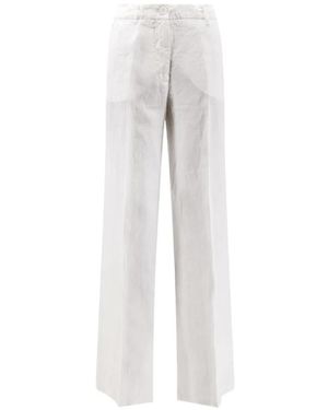 Aspesi Pressed-Crease Wide-Leg Pants - White