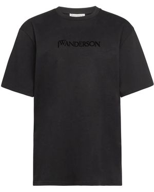 JW Anderson Logo-Embroidered T-Shirt - Black