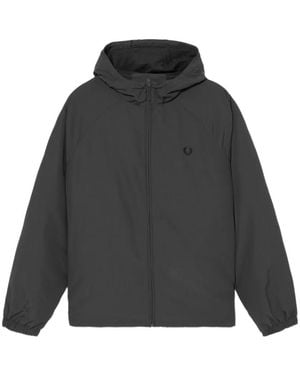 Fred Perry Hooded Zip-Up Jacket - Black
