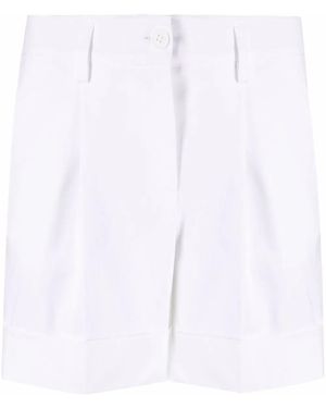 P.A.R.O.S.H. Turn-Up Hem Cotton Shorts - White