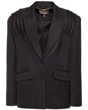 Nissa Oversized Pleated Blazer - Black