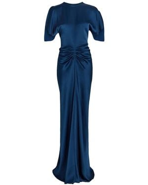 Victoria Beckham Isabella Gathered Maxi Dress - Blue