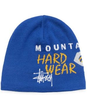 Stussy Caelum Logo-Intarsia Hat - Blue