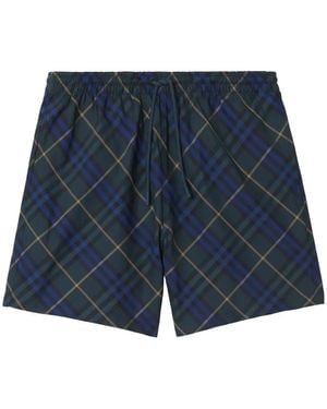 Burberry Karierte Badeshorts - Blau