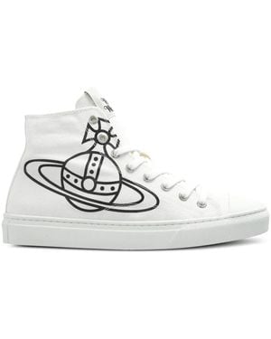 Vivienne Westwood☆Thin Orb Motif スニーカー 2色【UK発】 Vivienne Westwood | Women's Thin Orb Motif Cotton High Top