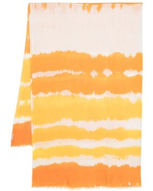 Faliero Sarti Tie-Dye Silk-Blend Scarf - Yellow
