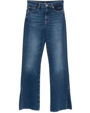 Seven7 Faded-Effect Flared Jeans - Blue