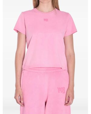 Alexander Wang Logo-Detail T-Shirt - Pink