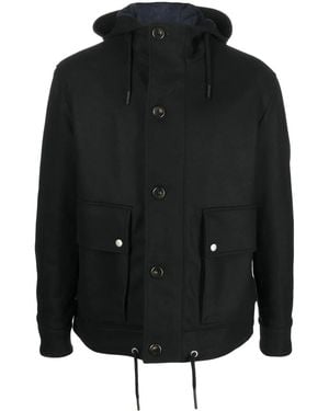 PT Torino Buttoned Hooded Jacket - Black