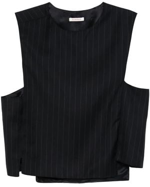 Fursac Striped Wool Waistcoat - Black
