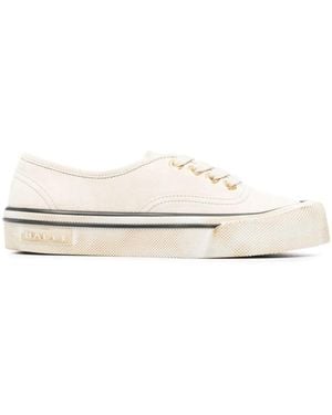 Bally Faded Suede Low-Top Sneakers - White