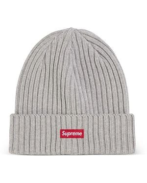 Supreme Overdyed Ribbed Beanie Hat - Gray