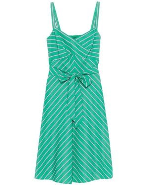 Ralph Lauren Vestido Corto A Rayas - Verde
