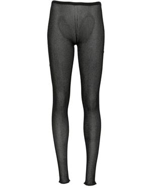 Dondup Glitter-Effect Ribbed Leggings - Grey