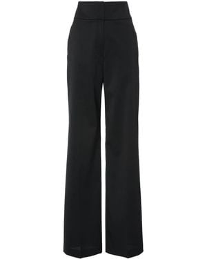 HUGO High-Waisted Flared-Leg Trousers - Black