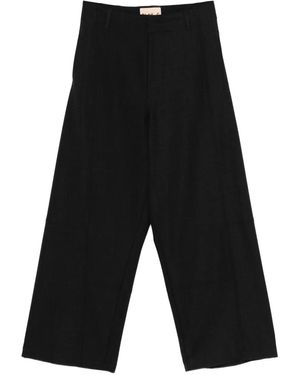 Plan C Gerade Hose mit Einsätzen - Schwarz